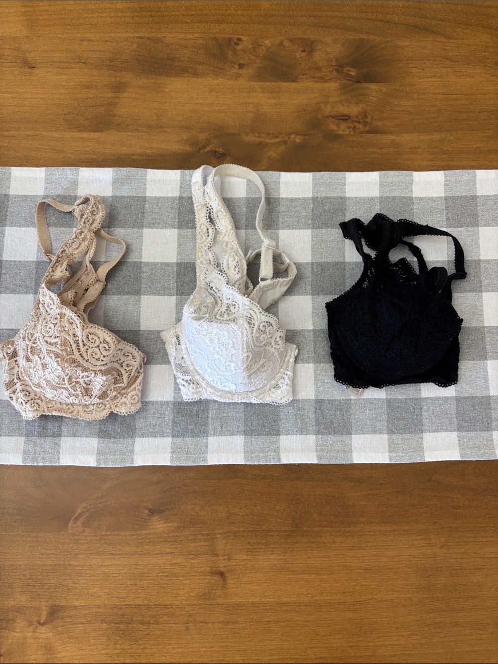 Triumph Lace Underwire Bra Set in Beige, White & Black